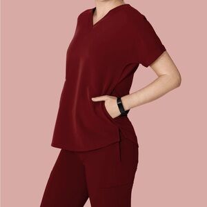 Mandala Oversized V Neck Top Fired Brick